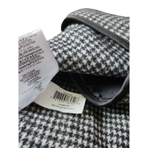 BCBGMAXAZRIA Preppy Plaid Mid Length Coat Womens Small Valentina Old Money Black - Picture 11 of 11